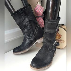 Stylish Black Ankle Booties with Buckle